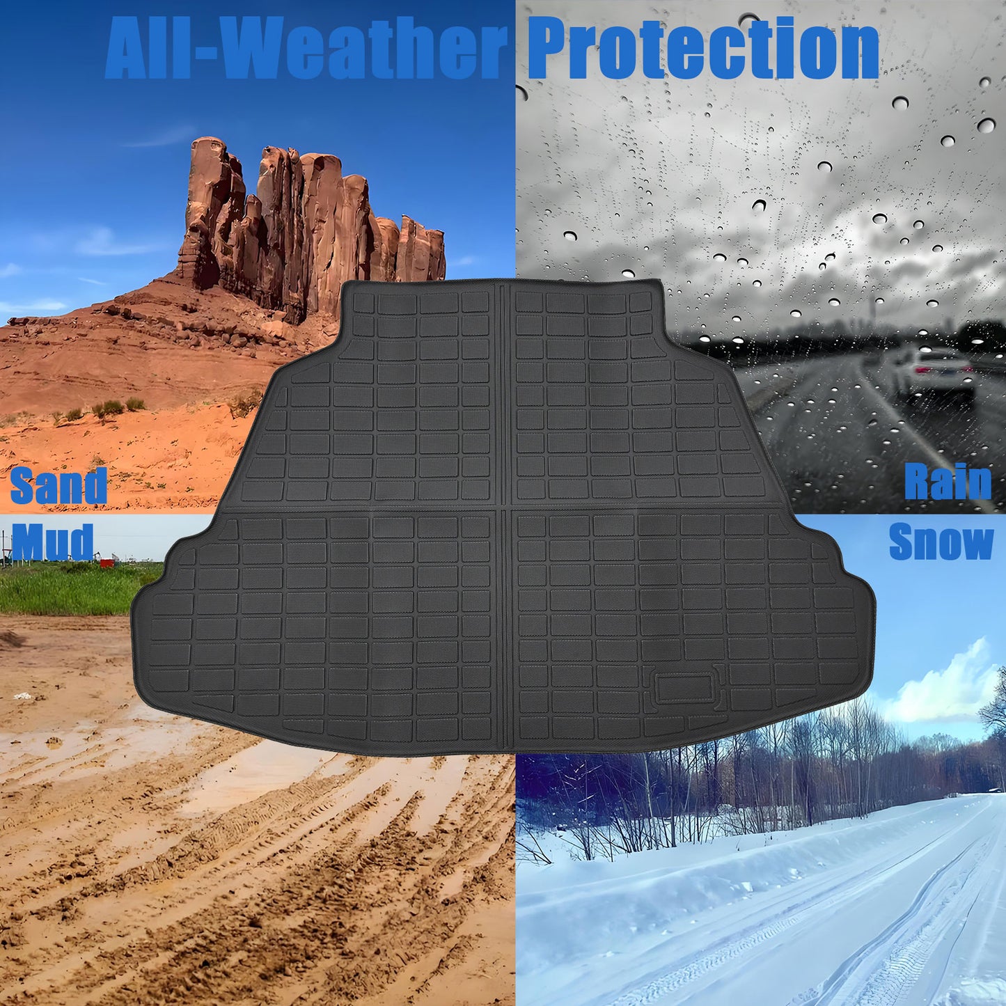 TPE Rear Cargo Trunk Liner Cover Floor Mat For 2003-08 Toyota Corolla Waterproof