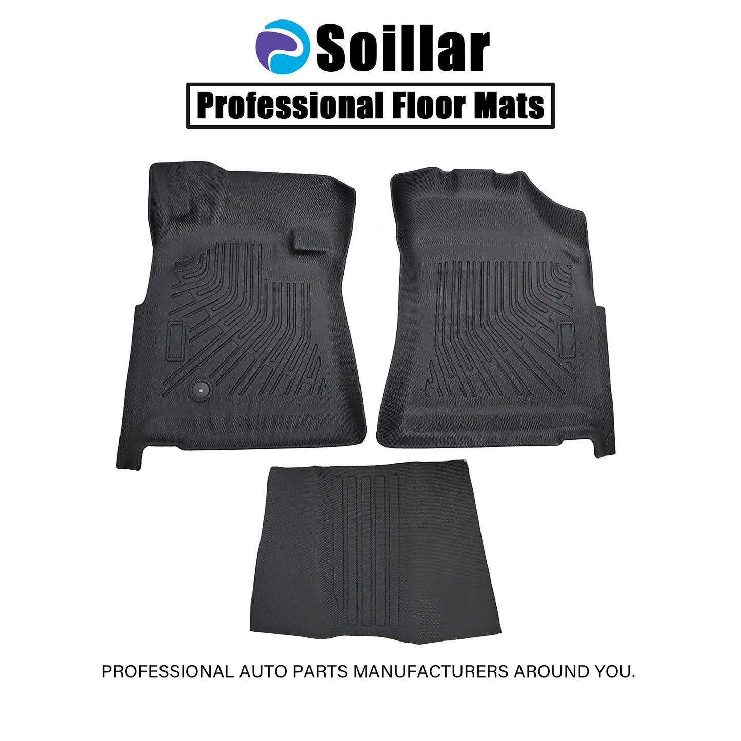 1st Row 3D Floor Mats Liners Set TPE For 2004-2006 Toyota Tundra Regular Cab 3¡Á