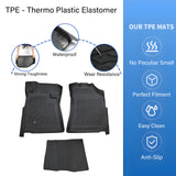 1st Row 3D Floor Mats Liners Set TPE For 2004-2006 Toyota Tundra Regular Cab 3?¨¢