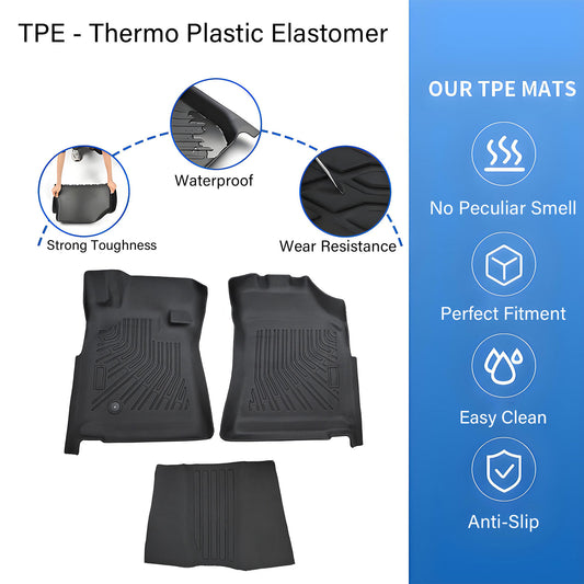 1st Row 3D Floor Mats Liners Set TPE For 2004-2006 Toyota Tundra Regular Cab 3?¨¢