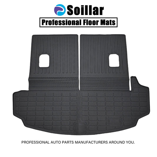 TPE Cargo Trunk Liner & Backrest Mat Floor Mat 3D Black Fits 2007-2013 Acura MDX