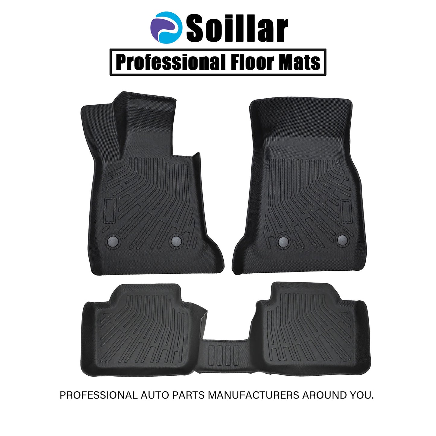 Floor Mats Liner Set Cover Fits 2012-2018 BMW 3 Series F30 F31 All Weather TPE