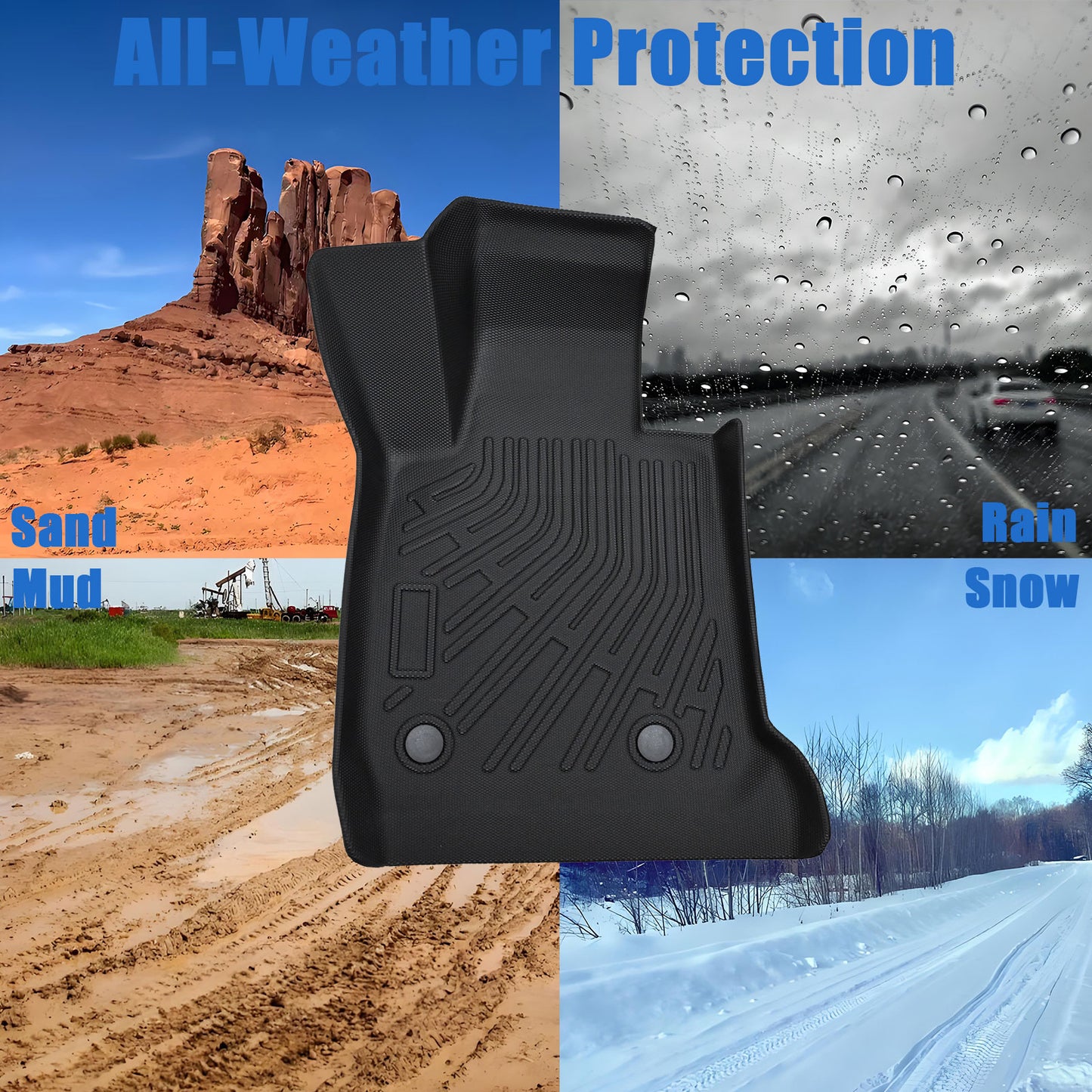 Floor Mats Liner Set Cover Fits 2012-2018 BMW 3 Series F30 F31 All Weather TPE