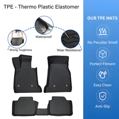 Floor Mats Liner Set Cover Fits 2012-2018 BMW 3 Series F30 F31 All Weather TPE