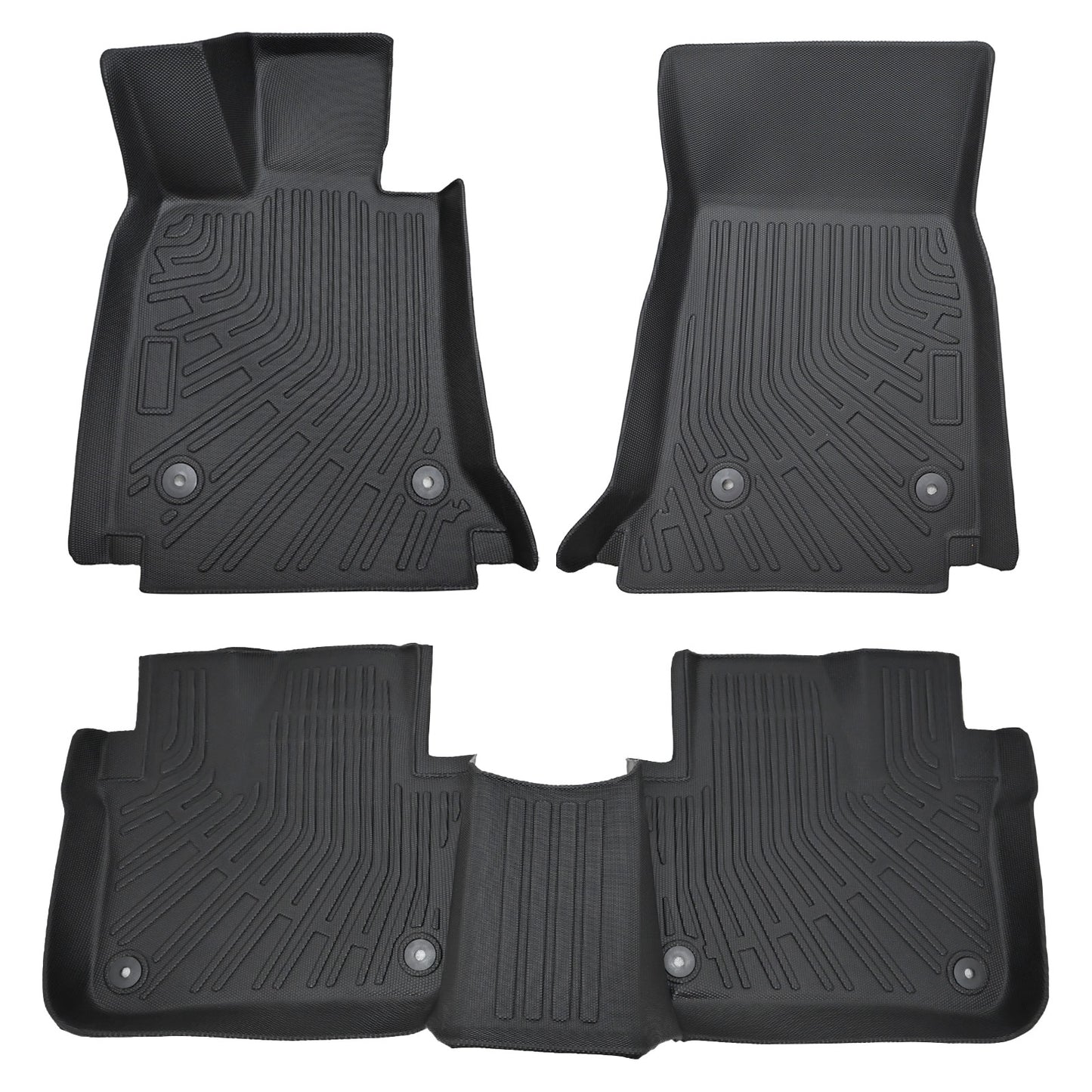 1st & 2nd Row Floor Mats Liner Set Cover Fits 2016-2020 Cadillac CT6 TPE Black