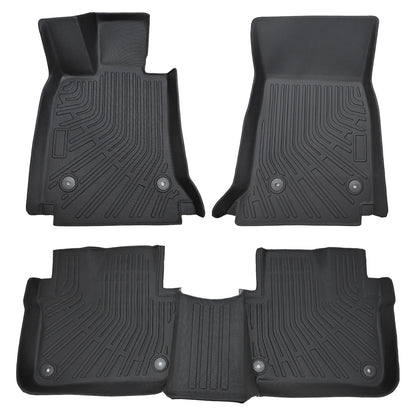 1st & 2nd Row Floor Mats Liner Set Cover Fits 2016-2020 Cadillac CT6 TPE Black
