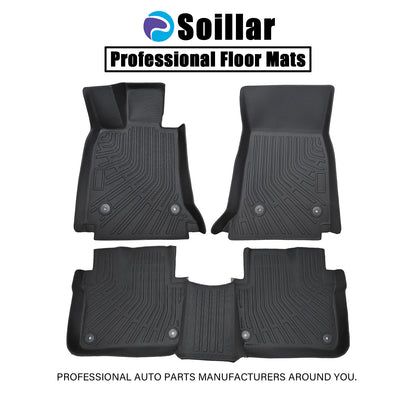 1st & 2nd Row Floor Mats Liner Set Cover Fits 2016-2020 Cadillac CT6 TPE Black