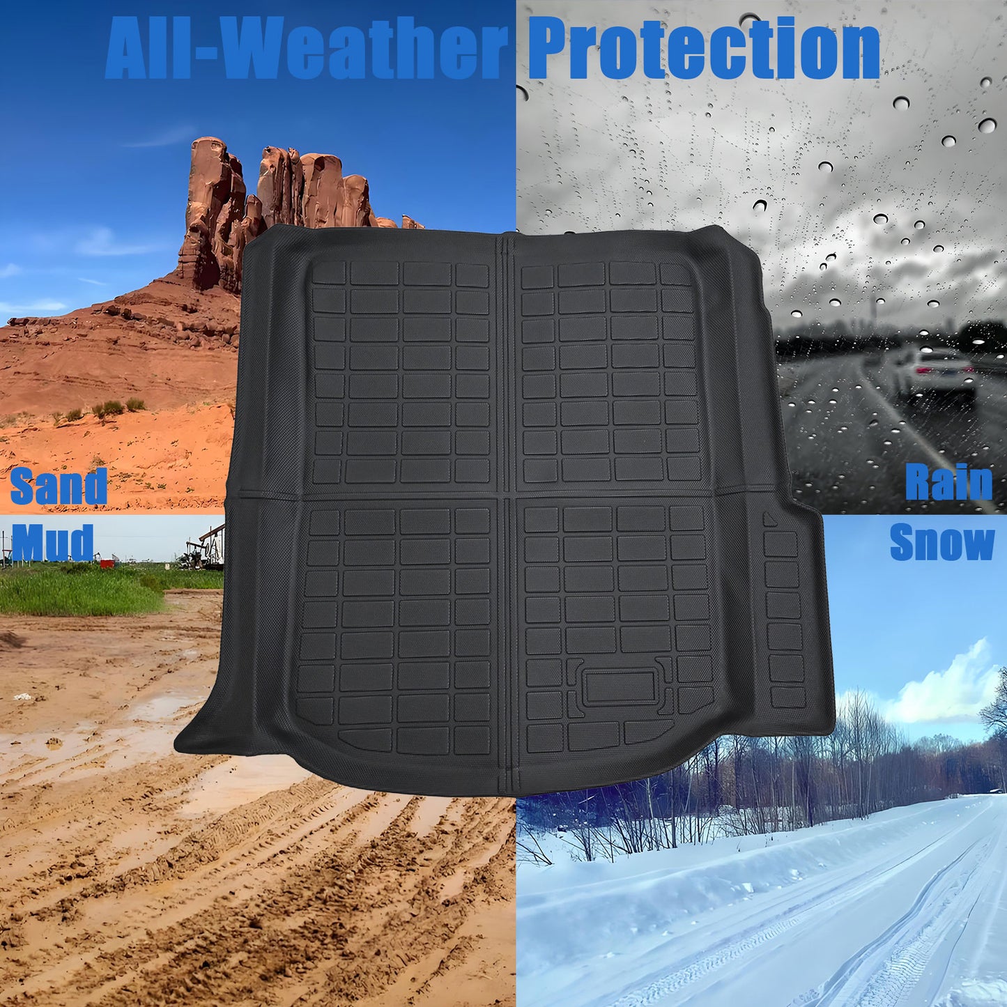 TPE Rear Cargo Trunk Liner Cover Floor Mat For 2013-2018 Cadillac ATS Waterproof