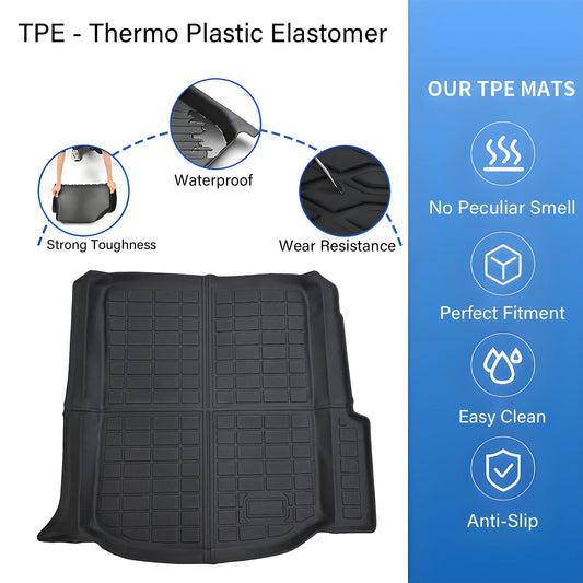 TPE Rear Cargo Trunk Liner Cover Floor Mat For 2013-2018 Cadillac ATS Waterproof
