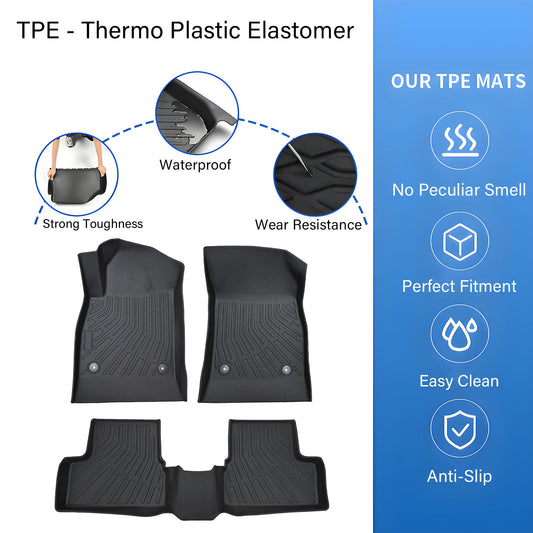 Floor Mats Liner For 2011-2015 Chevrolet Cruze 4-Door Front-Rear All Weather TPE