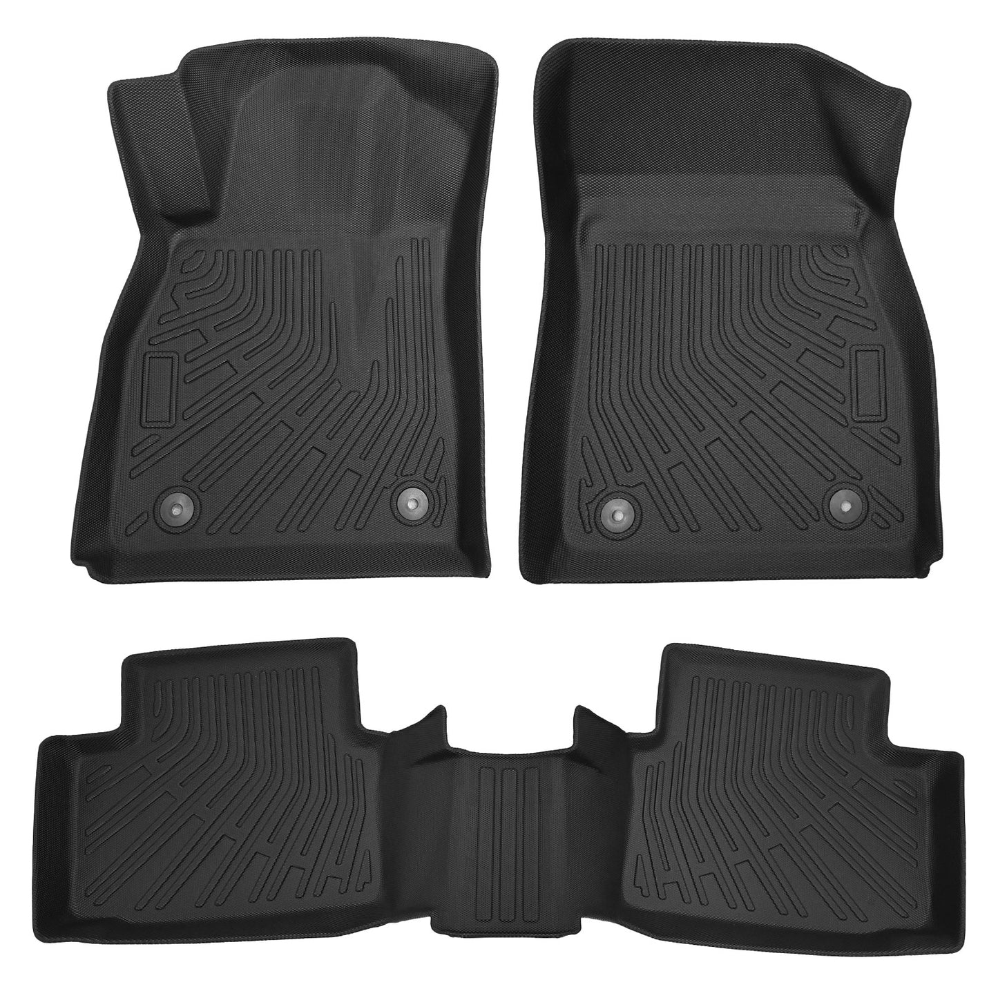 2 Rows Floor Mats Liner For 2013-2016 Chevy Malibu Limited Sedan All Weather TPE