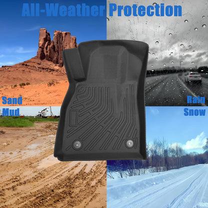 2 Rows Floor Mats Liner For 2013-2016 Chevy Malibu Limited Sedan All Weather TPE