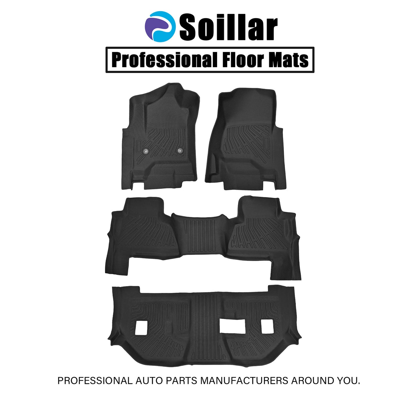 TPE Floor Mats For 2015-2020 Chevy Suburban/GMC Yukon XL Bench Seating Liners 4¡Á