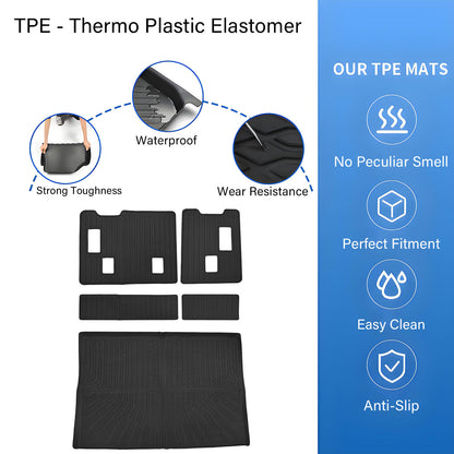 Backrest Mats+Trunk Cargo Liners For 2015-2020 Chevy Suburban/GMC Yukon XL TPE