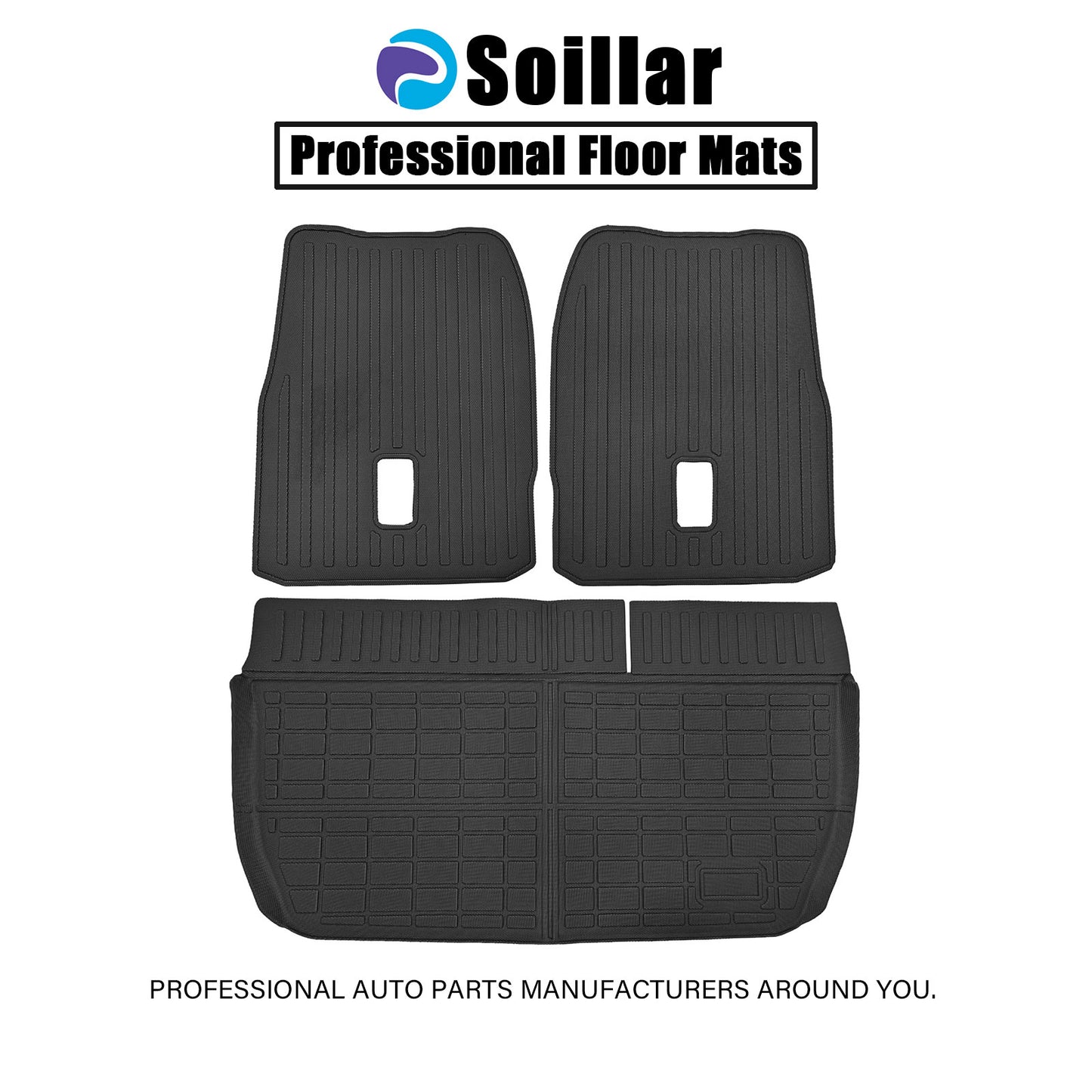 2nd Backrest Mats+Trunk Cargo Liners For 2009-2017 Chevy Traverse 7 Seats TPE