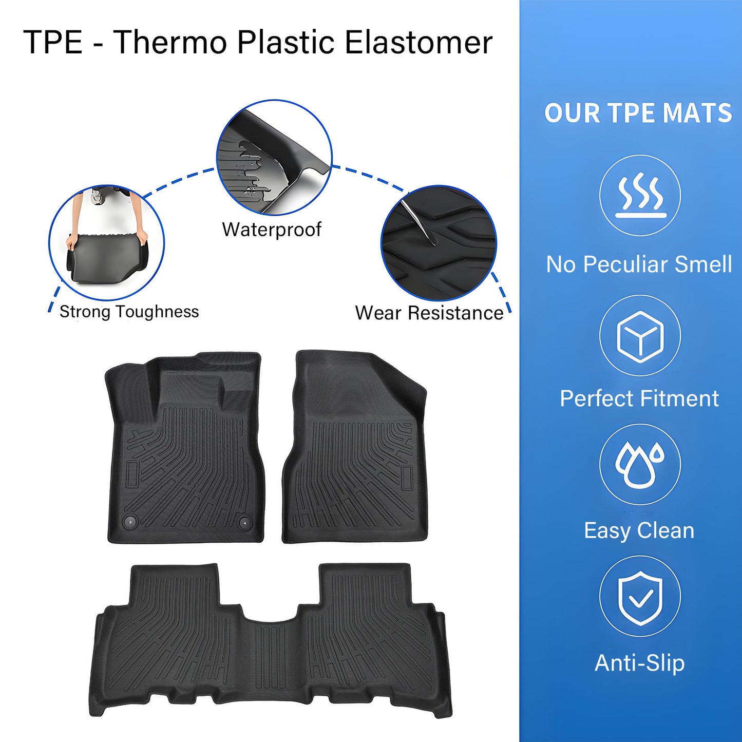 3D Floor Mats Liner Set Cover Fits 2009-2014 Nissan Murano All Weather TPE 4Pcs