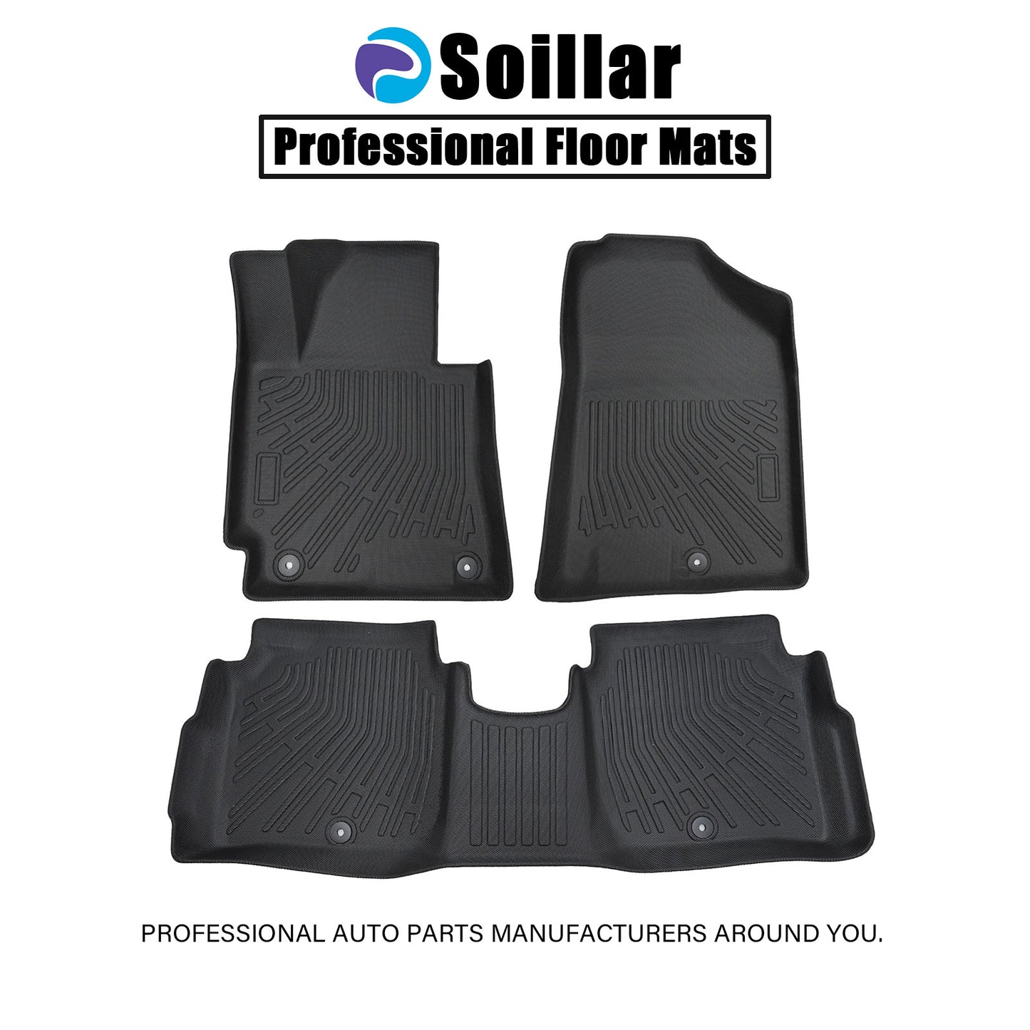 Floor Mats Liner TPE For 2014-2018 Kia Forte Sedan 5Passengers Waterproof Black