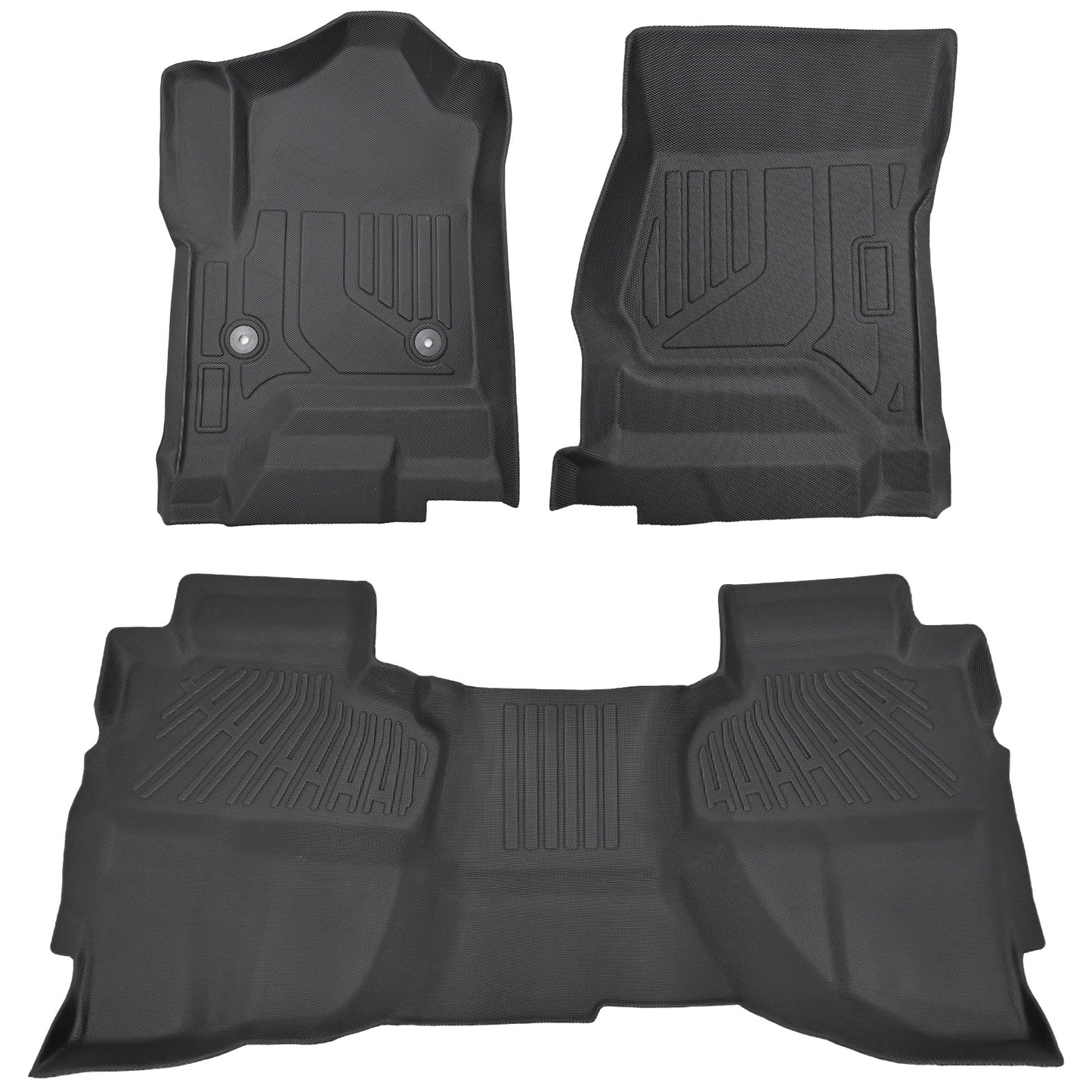 Floor Mats Liner For 2014-2018 Silverado/Sierra 1500 Double Cab TPE Waterproof
