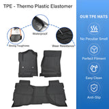 Floor Mats Liner For 2014-2018 Silverado/Sierra 1500 Double Cab TPE Waterproof