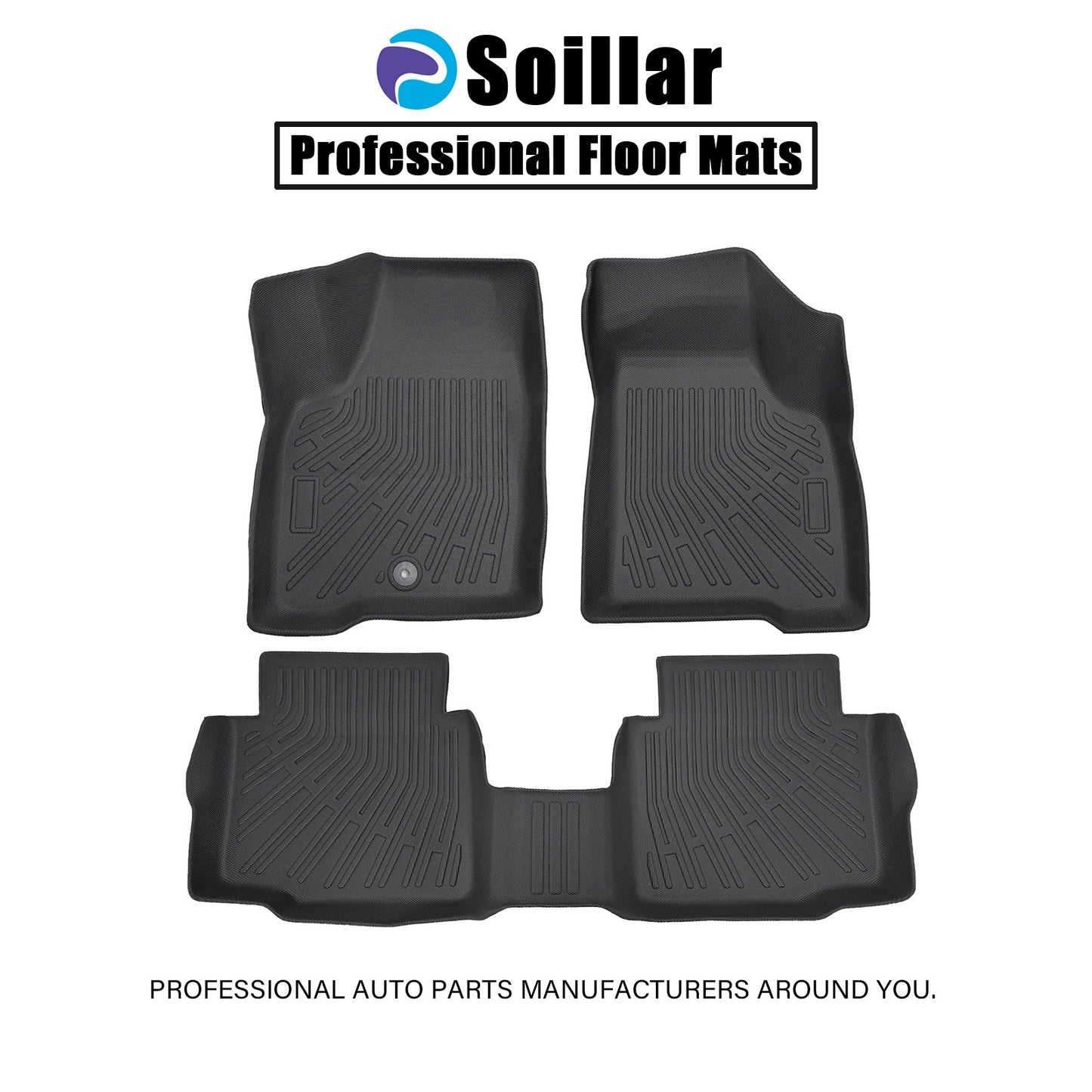 Floor Mats Liner For 2006-2013 Chevrolet Impala Front-Rear All Weather TPE Black