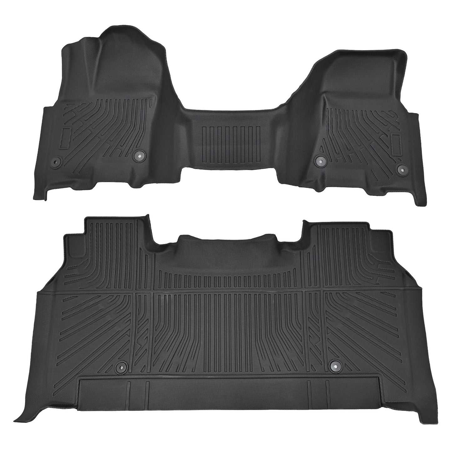 3D Floor Mats Liners TPE For 2025 2026 Dodge Ram 1500 Crew Cab Bench Seat Black