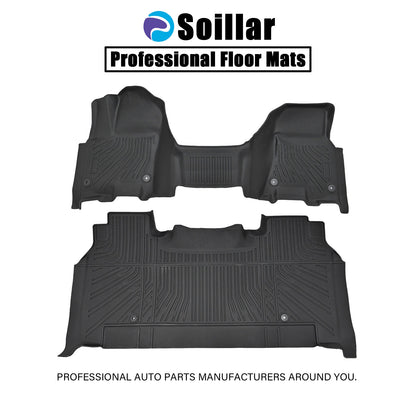 3D Floor Mats Liners TPE For 2025 2026 Dodge Ram 1500 Crew Cab Bench Seat Black