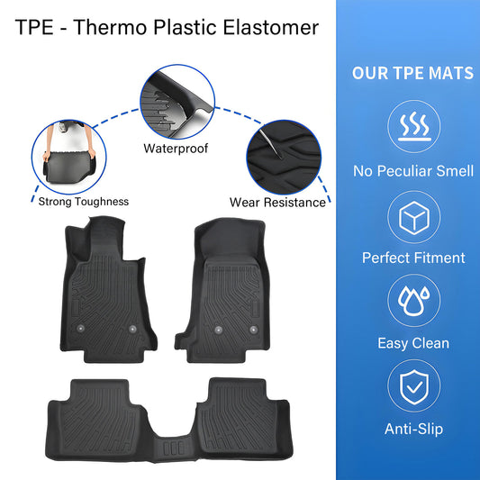 3D Floor Mats Liner Set Cover Fits 2020-2025 Cadillac CT4 All Weather TPE 4Pcs