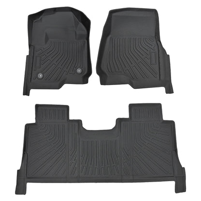 For 2017-2026 Ford F250 F350 F450 Super Duty Crew Cab TPE Floor Mats Liner Set