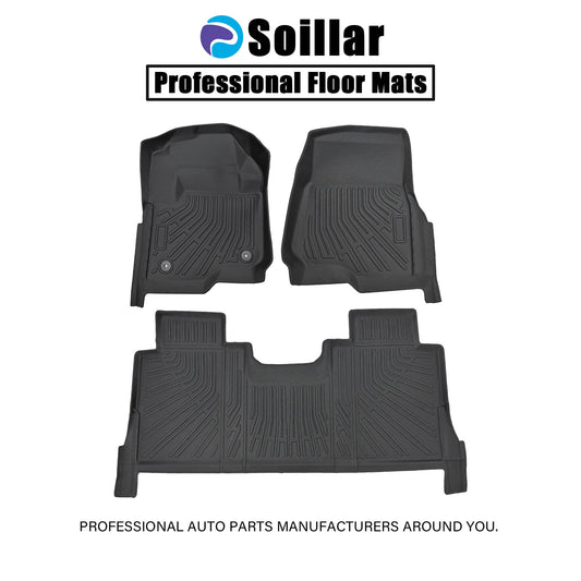 For 2017-2026 Ford F250 F350 F450 Super Duty Crew Cab TPE Floor Mats Liner Set
