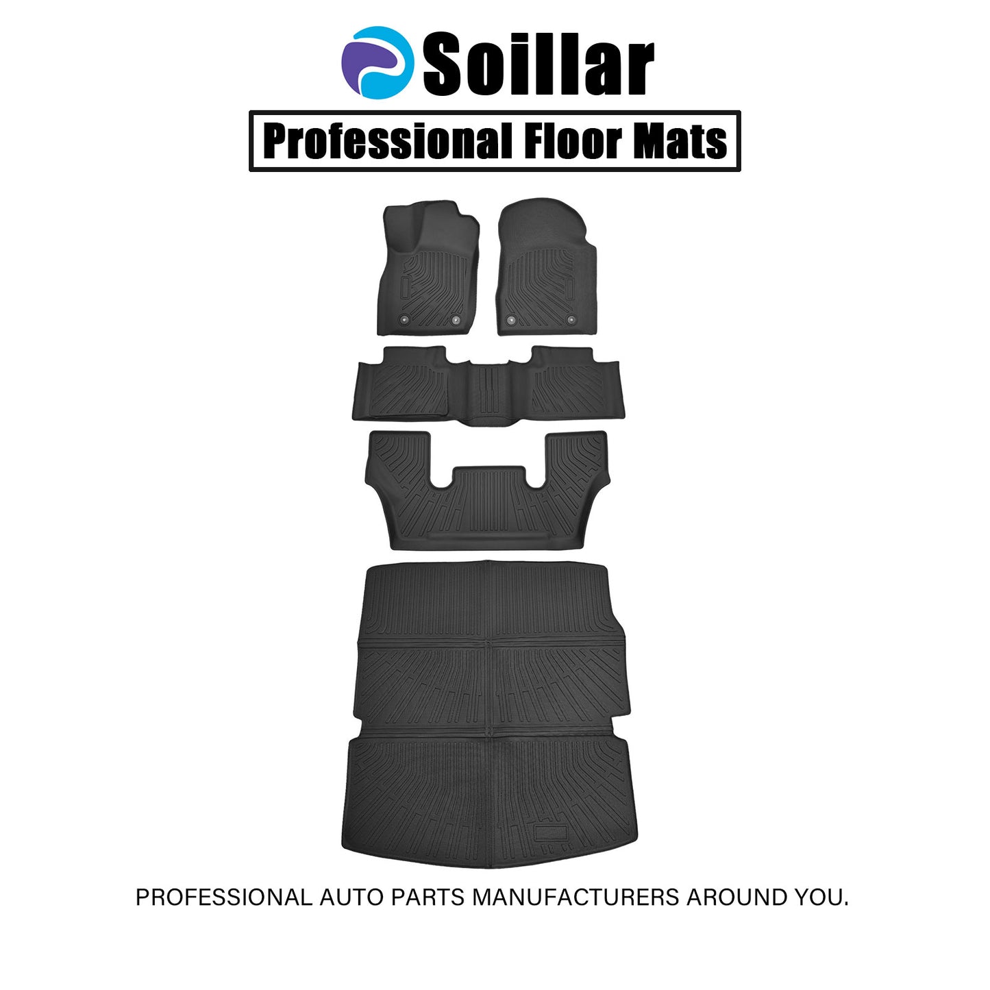 Floor Mats+Trunk Cargo Liner For 2011-2015 Dodge Durango 6 Seats TPE All Weather