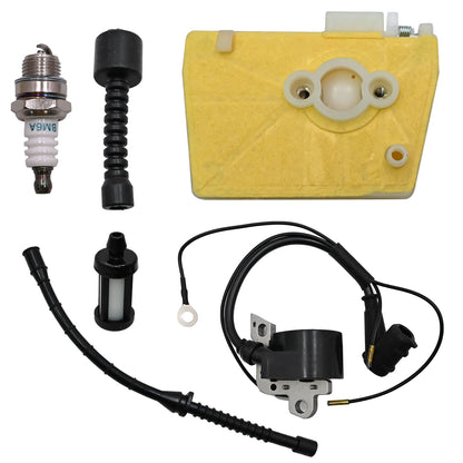 Carburetor & Ignition Coil Kit Fits Stihl 038 038AV MS380 MS381 038 Super Magnum