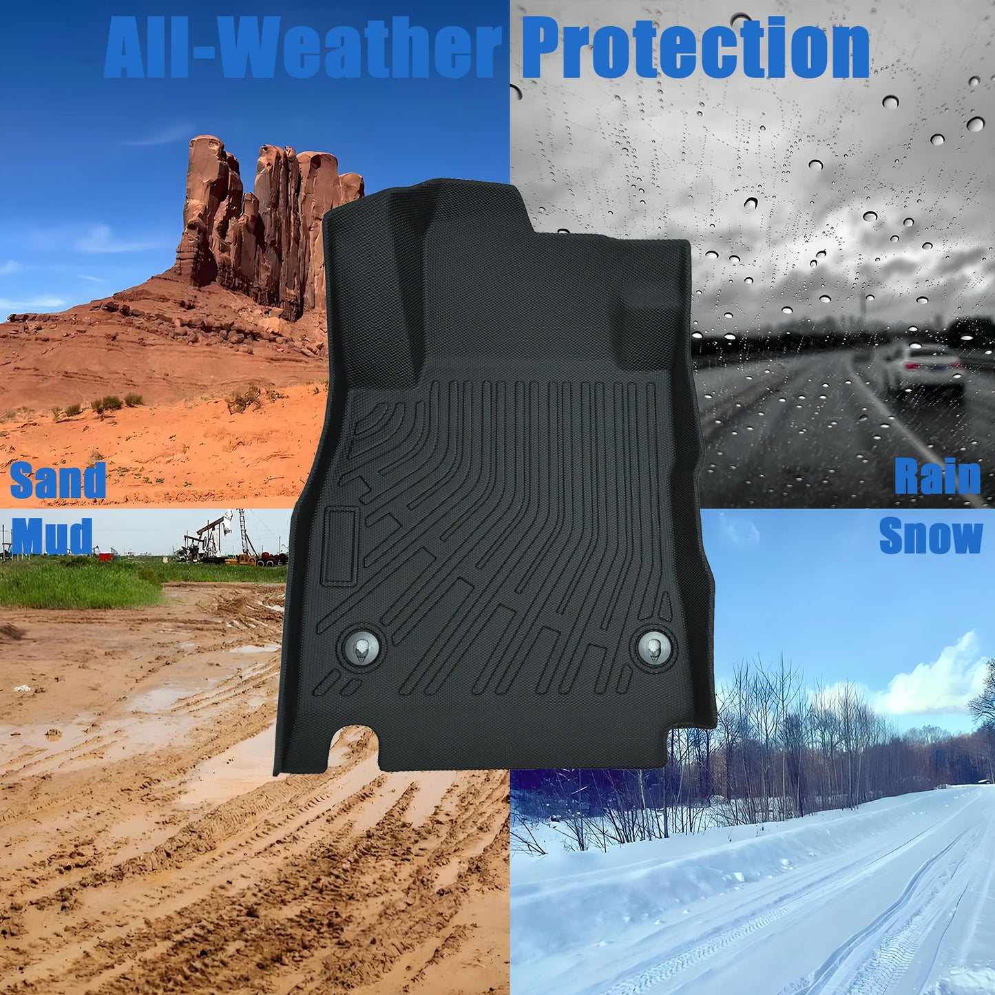 Floor Mats Liners TPE For 2018-2024 Nissan Kicks 3D Model All-Weather Black NEW