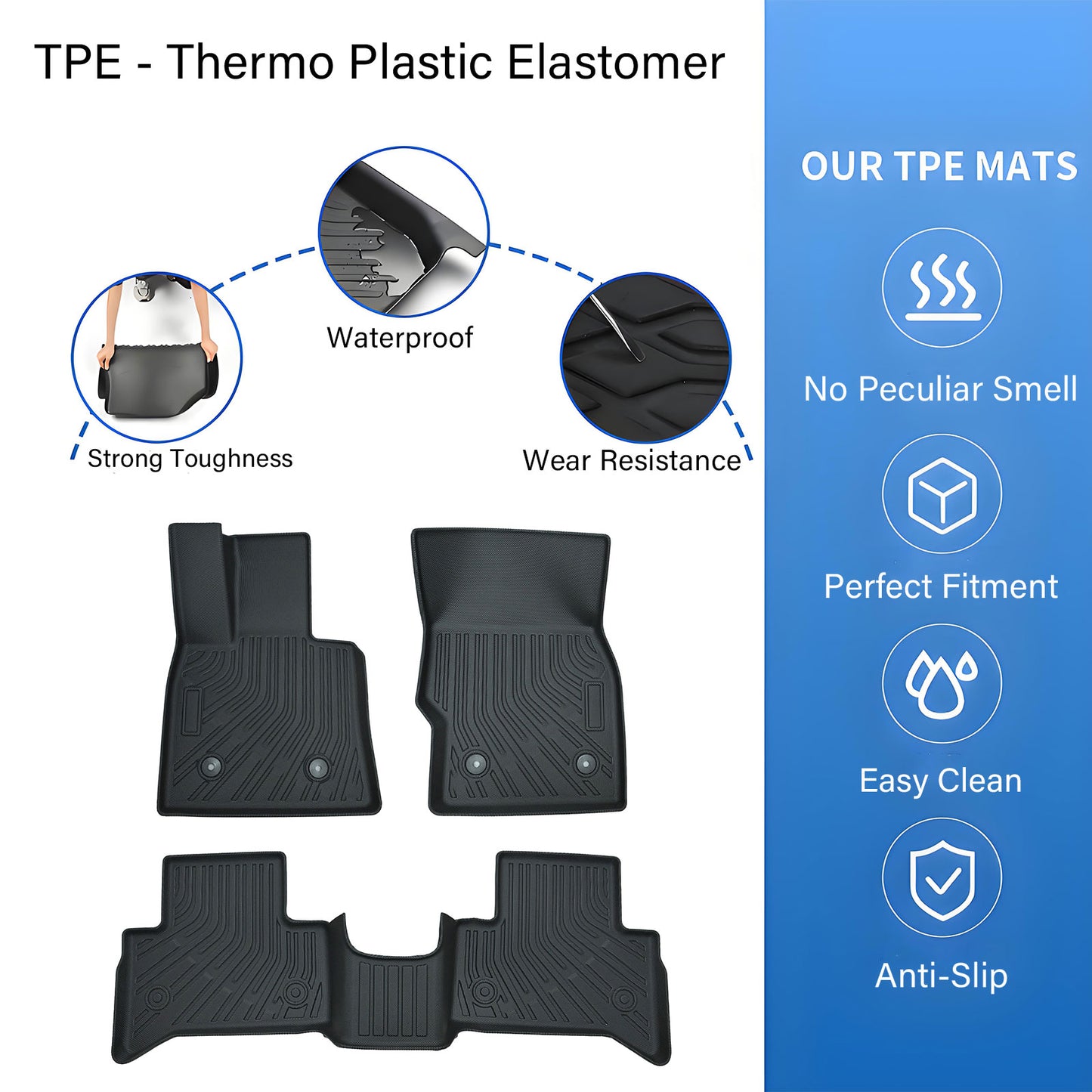 Floor Mats Liner For 2018-2024 Alfa Romeo Stelvio 3D Front-Rear All Weather TPE