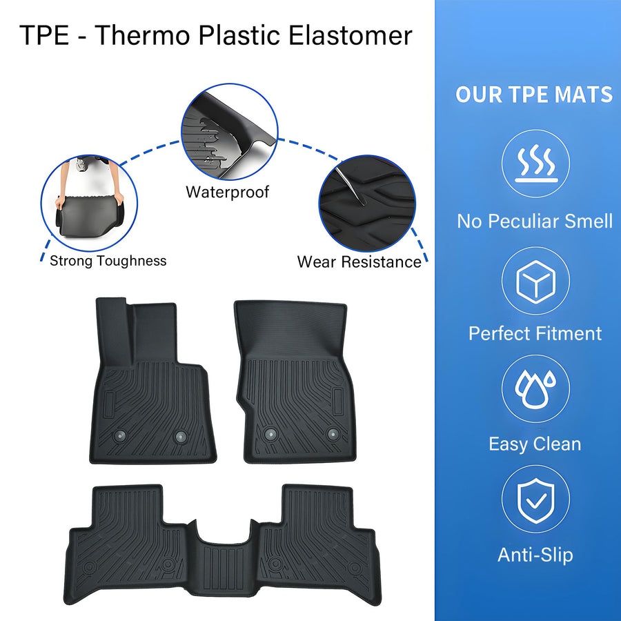 TPE Floor Mats Liner 3D Front & Rear All Weather For 2018-2024 Alfa Romeo Stelvio