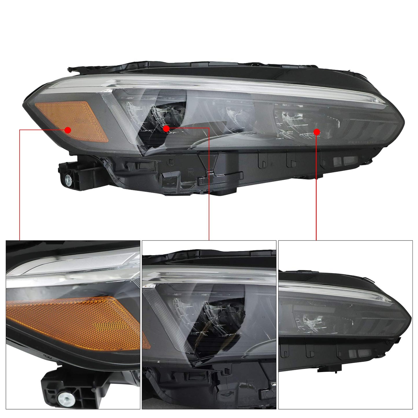 For Honda Civic 2022-2025 Black Trim Full LED Headlight Headlamp Passenger Side