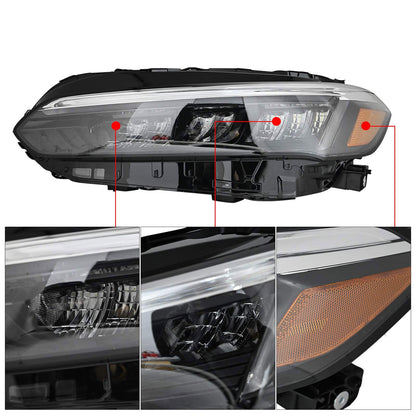 For Honda Civic 2022-2025 Black Trim Full LED Headlight Headlamp Driver Side