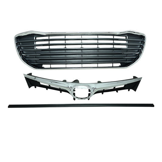 Front Bumper Upper Grille & Lower Grille Chrome For 2016 2017 2018 Toyota Avalon