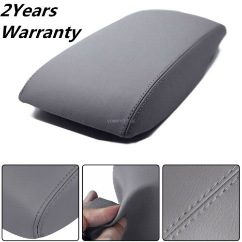 1x Leather Center Console Lid Armrest Cover Gray For 2007 to 2011 Toyota Camry