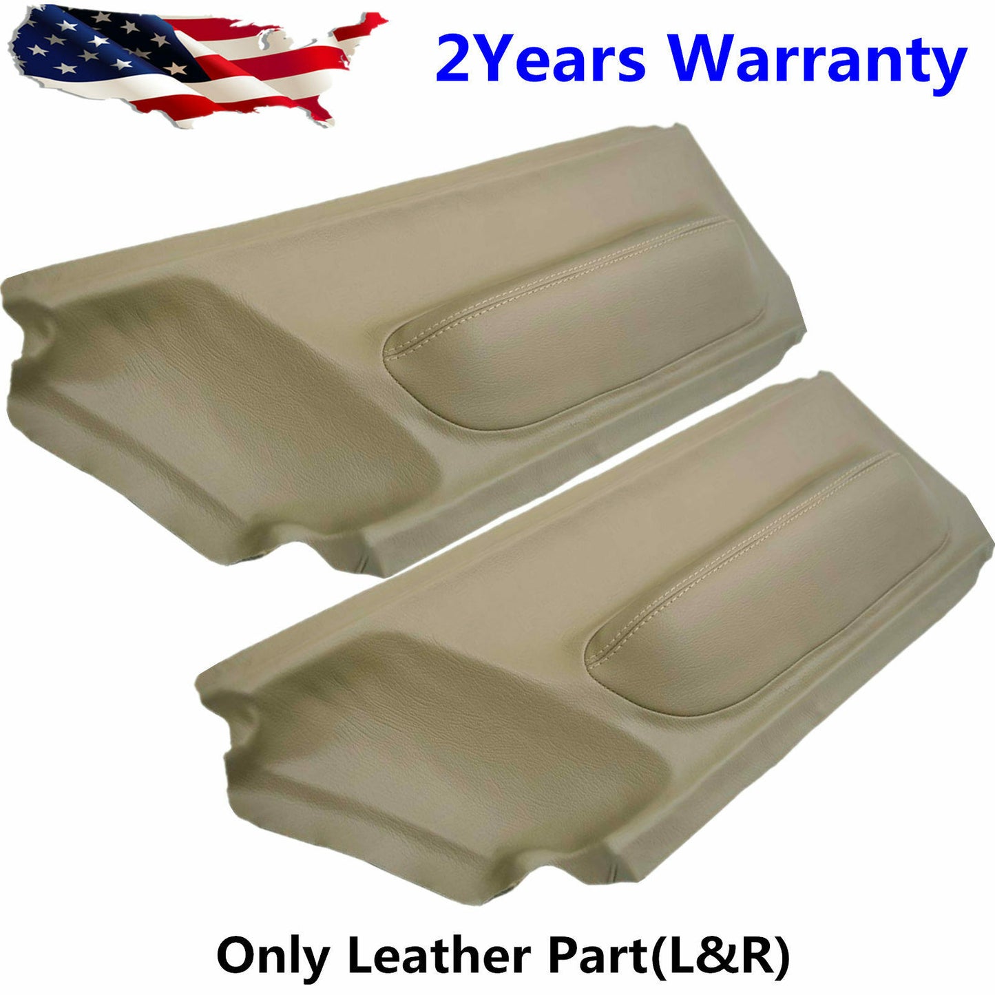 2PCS Door Panel Insert Skin Cover Leather Beige For Volkswagen Beetle 1998-2010