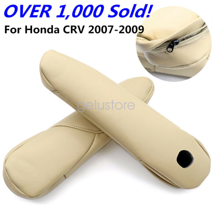 New For Honda CR-V CRV 2007-2009 Leather Front Seat Armrest Cover Beige