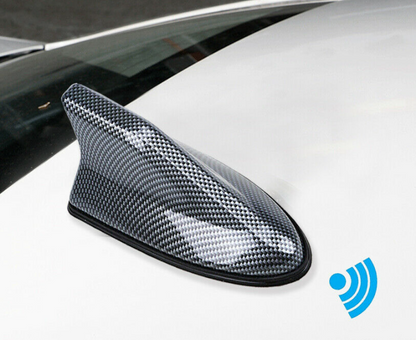Carbon Fiber Car Roof Antenna Shark Fin Antenna Aerial AM/FM Signal Radio Aerial