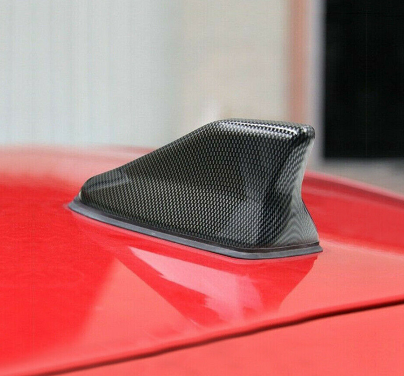 Carbon Fiber Car Roof Antenna Shark Fin Antenna Aerial AM/FM Signal Radio Aerial