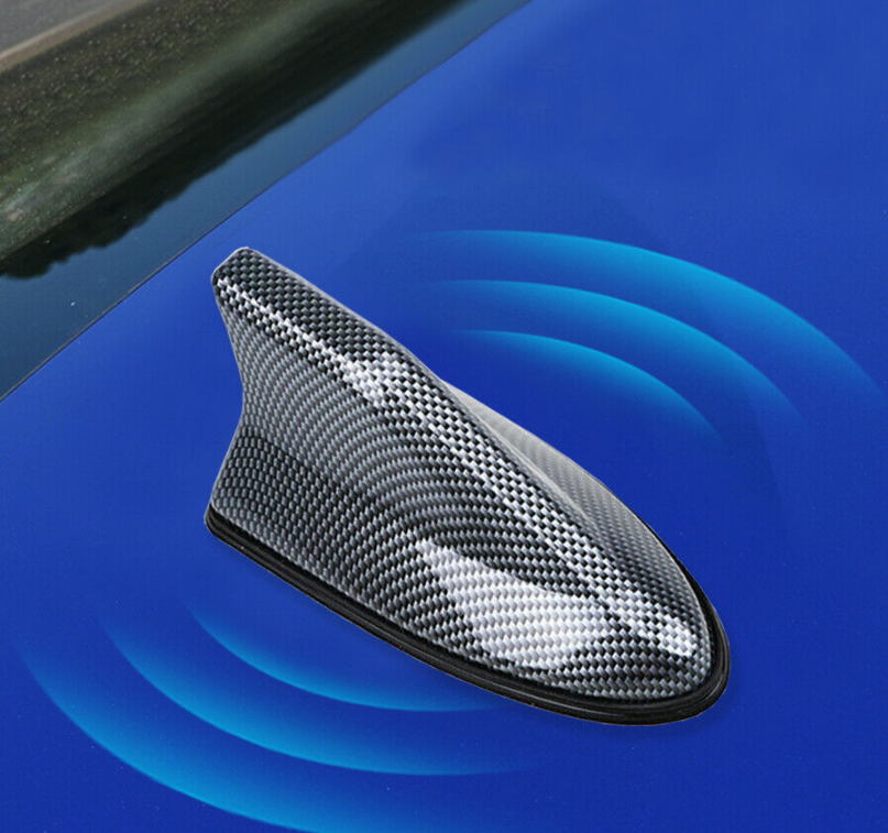 Carbon Fiber Car Roof Antenna Shark Fin Antenna Aerial AM/FM Signal Radio Aerial