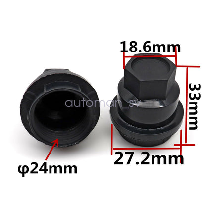 20Pc Lug Nut Covers Cap Black For GMC Jimmy Sonama Chevrolet S10 Blazer