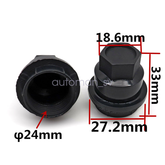 20Pc Lug Nut Covers Cap Black For GMC Jimmy Sonama Chevrolet S10 Blazer