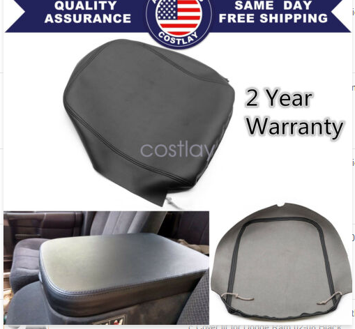 2002-2008 For Dodge Ram Black Armrest Center Console Lid Leather Synthetic Cover