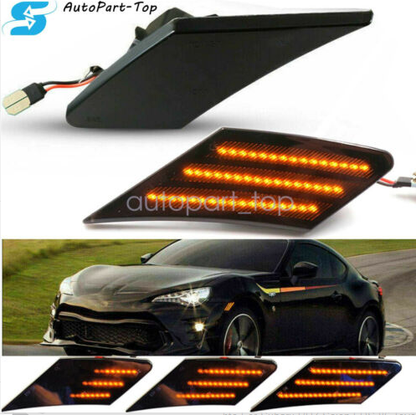1Pair Sequential Smoke LED Side Marker Signal Lights For Subaru BRZ Scion FRS 86