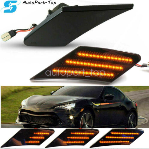 1Pair Sequential Smoke LED Side Marker Signal Lights For Subaru BRZ Scion FRS 86