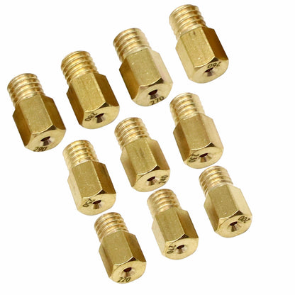 10pcs/kit Hex Type Main Jets for VM/TM/TMX Carburetor 200 210 220-290 3v