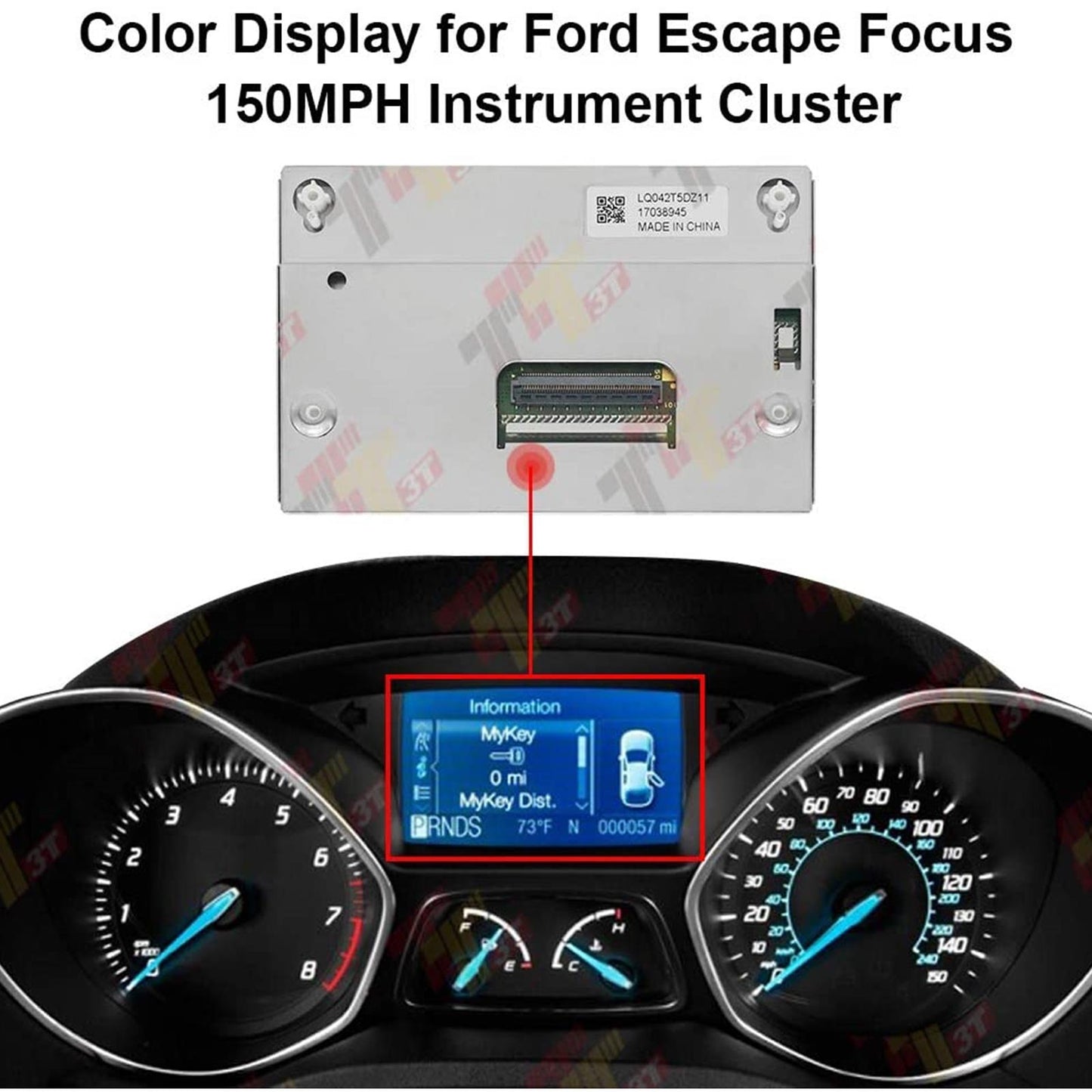 LCD Display Color Screen For 13-16 Ford Focus Escape Speedometer Cluster 150MPH